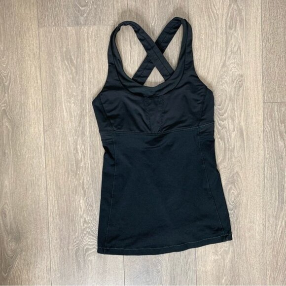 Lululemon Run Stuff Your Bra Tank Top Black Criss Cross back Size 2 - Picture 2 of 10